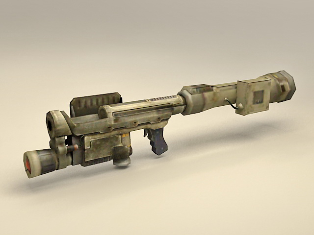 Future RPG rocket-propelled grenade 3d rendering