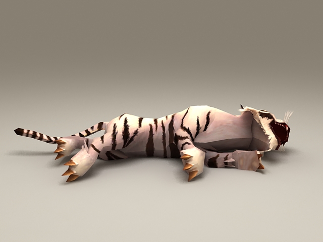 White Tiger Rigged & Animated 3d model 3ds Max files free download