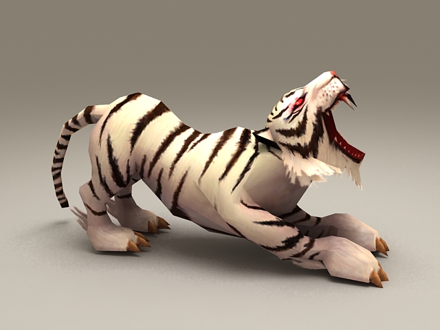 white tiger | 3D model