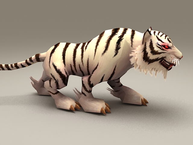 white tiger | 3D model