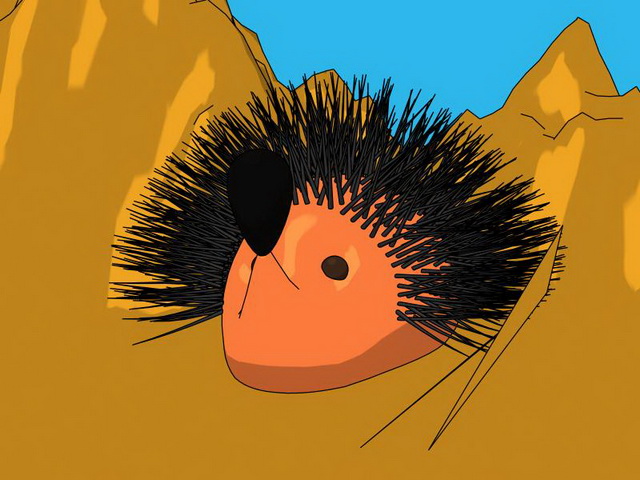 Cartoon Hedgehog 3d rendering