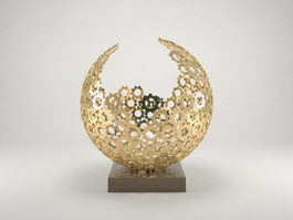 Decorative Art Metal Table Lamp 3d model preview