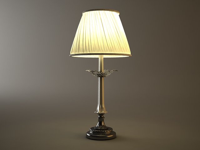 Brass Column Table Lamp 3d rendering