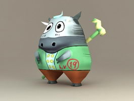 Anime Cow Character 3d model preview
