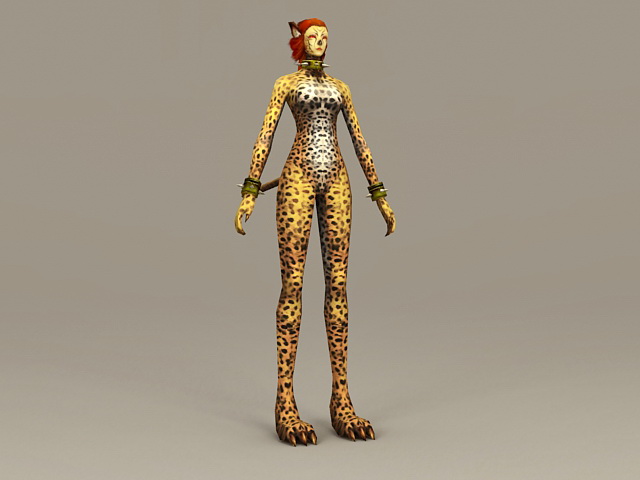 Leopard Woman 3d rendering
