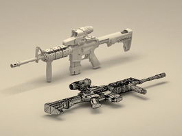 M4 Carbine Weapons System 3d model preview