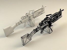 M249 Squad Automatic Weapon 3d model preview