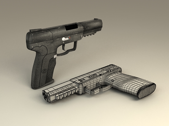 FN Five-seveN Pistol 3d rendering
