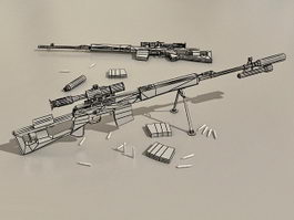 SVD Sniper Rifle 3d preview
