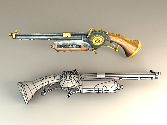 Antique Flintlock Pistol 3d rendering