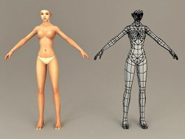 Nude Female Body 3d model preview