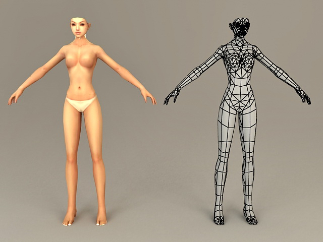 Nude Female Body 3d rendering