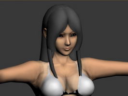 Curvy Girl in Bikini 3d model preview