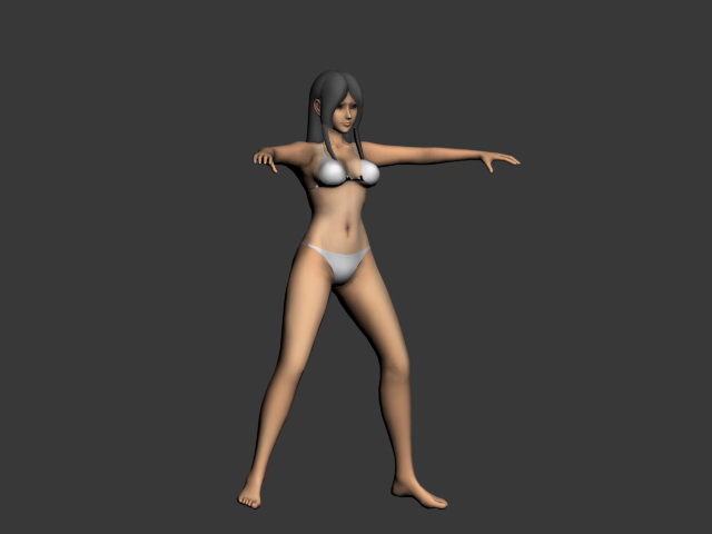 Curvy Girl in Bikini 3d rendering
