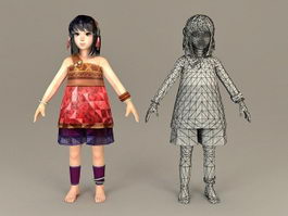 Ancient Chinese Teenage Girl 3d model preview