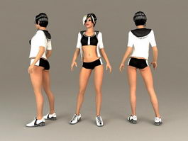 Sports Girl 3d model preview