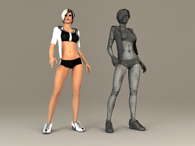 Sports Girl 3d rendering