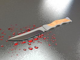 Knife with Blood 3d model preview