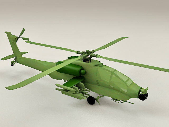 Apache Attack Helicopter 3d rendering