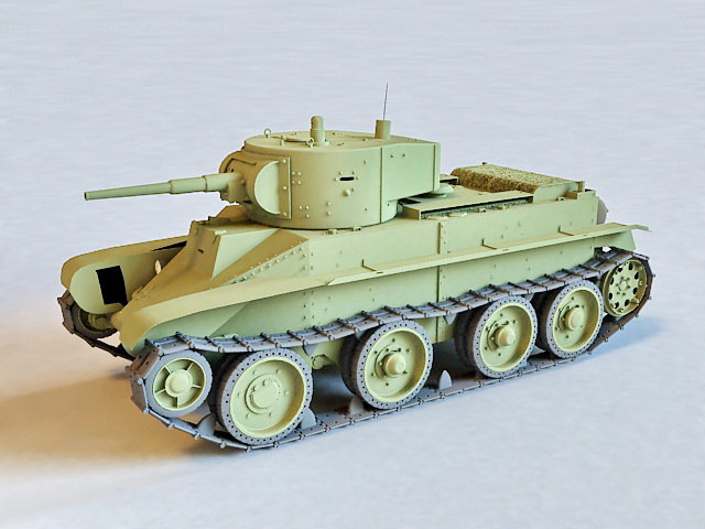 Soviet BT-7 Tank 3d rendering