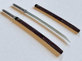 Japanese Swords 3d model preview