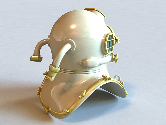 Underwater Scuba Diving Helmet 3d rendering