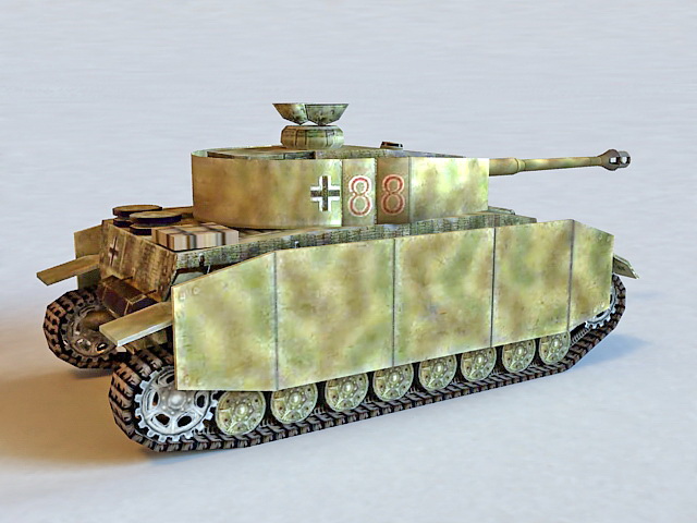 Panzer IV Ausf H German Tank 3d rendering
