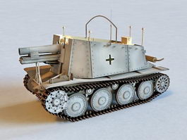 German Grille Artillery 3d model preview