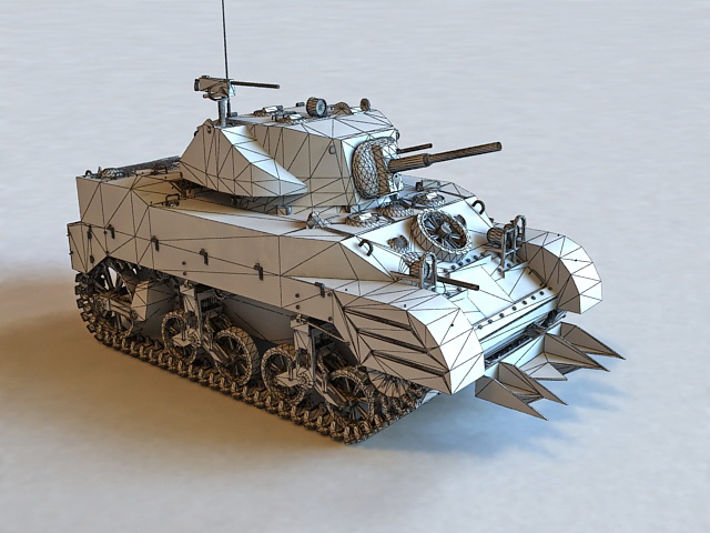 M5A1 Light Tank 3d rendering