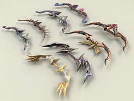 Fantasy Bow Collection 3d model preview