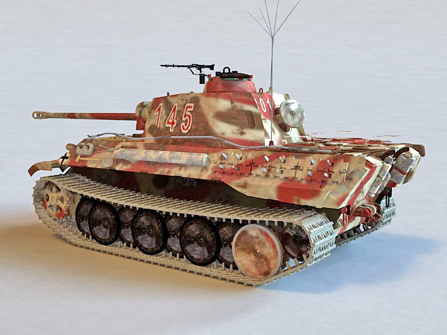 German Panzer V Tank 3d rendering