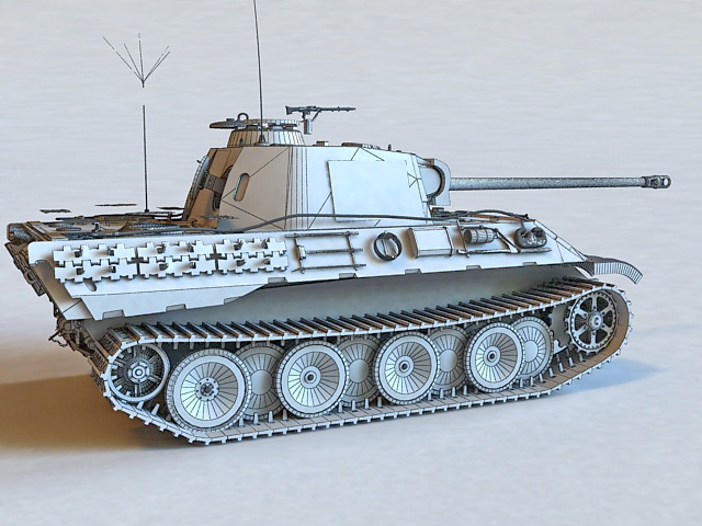 German Panzer V Tank 3d rendering