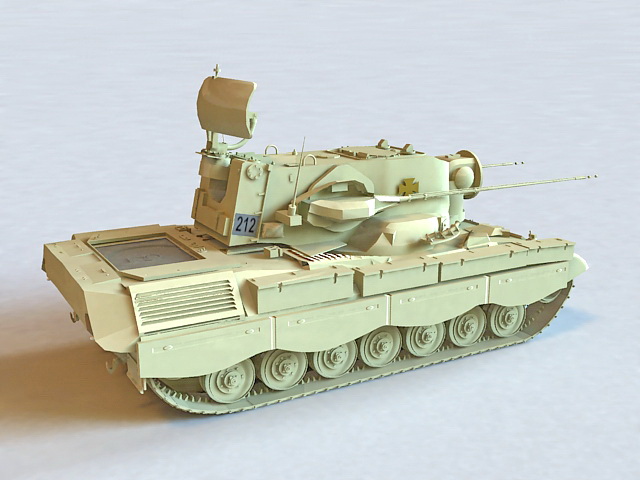Flakpanzer Gepard Anti-Aircraft Tank 3d rendering