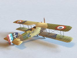 Breguet 14 French Bomber Aircraft 3d model preview