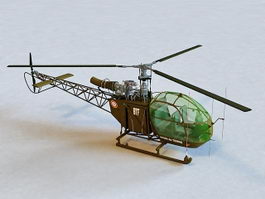 Alouette II Helicopter 3d preview