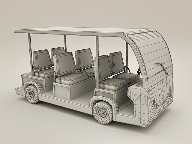 Electric Sightseeing Car 3d rendering