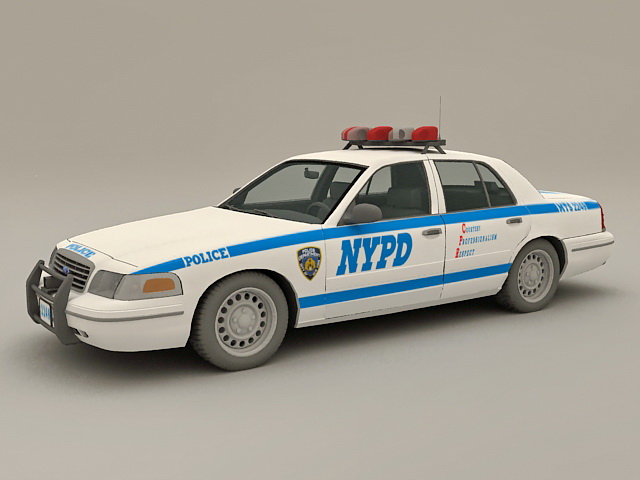 NYPD Police  Car  3d  model  3ds Max files free  download 