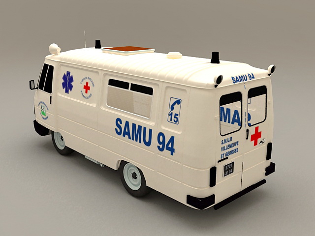 Ambulance Car 3d rendering