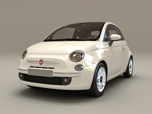 Fiat 500 R 3d model 3ds Max files free download modeling