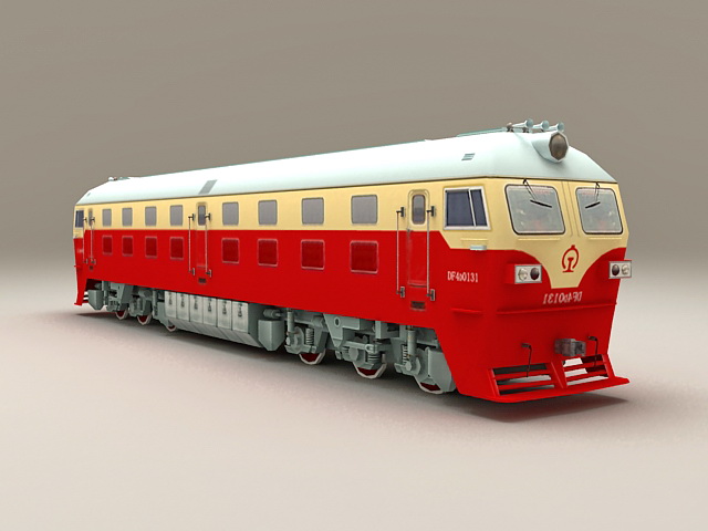 China Railway DF4D Locomotive 3d rendering