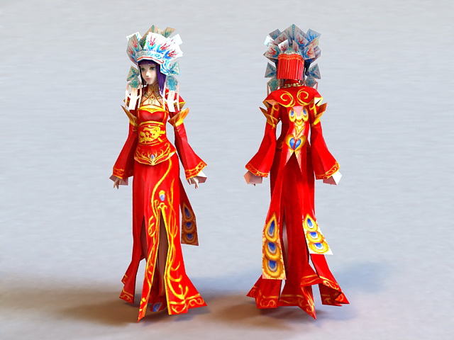 Ancient China Bride 3d rendering