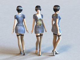 Hot Stockings Girl 3d model preview