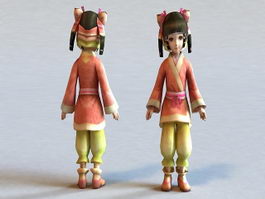 Traditional Chinese Toddler Girl 3d preview