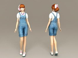 Cute Sweet Girl 3d model preview