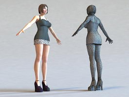 Young Model Girl 3d model preview