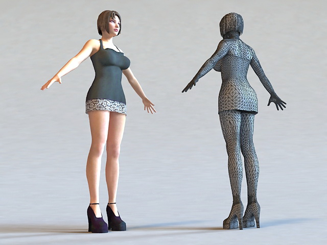 Young Model Girl 3d rendering