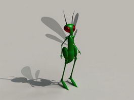 Cartoon Dragonfly Character 3d model preview