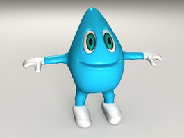 Blue Cartoon Character 3d model preview