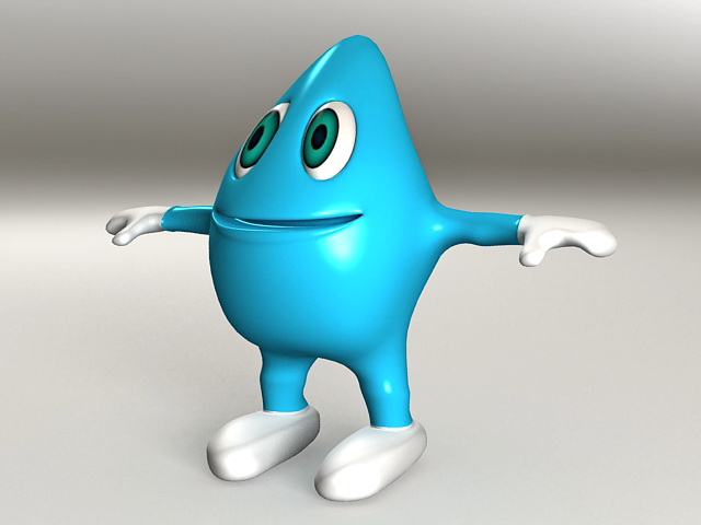 Blue Cartoon Character 3d model 3ds Max files free download - modeling