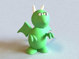 Cartoon Green Dragon 3d model preview